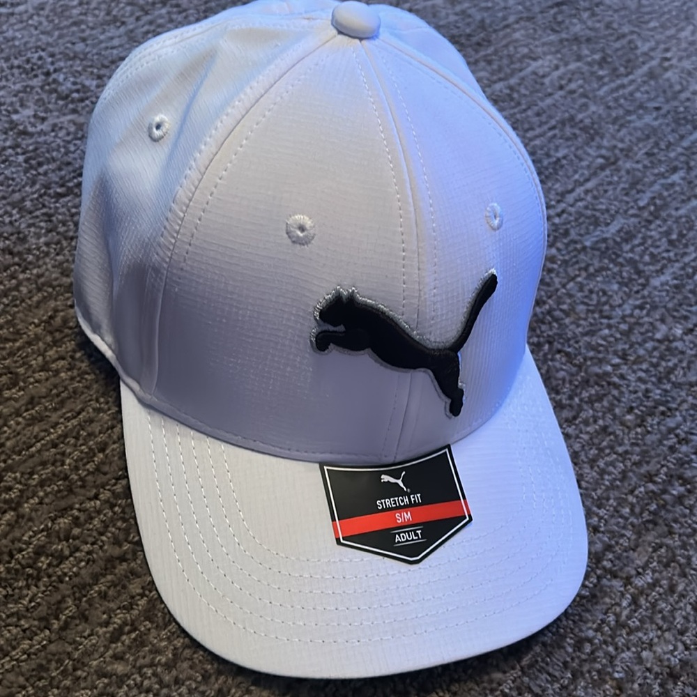 Puma White Cap With Black Logo